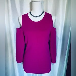 INC pink cold shoulder 3/4 sleeve top